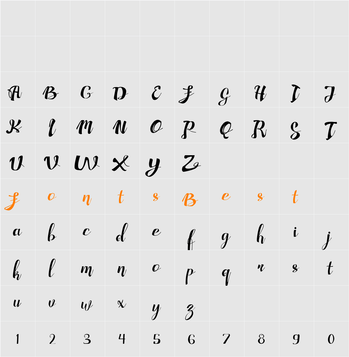 Adefebia Free Font Character Map