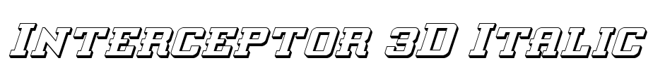 Interceptor 3D Italic Font Image