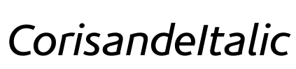 CorisandeItalic Font Image