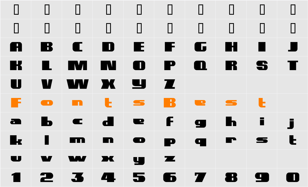 Asphalt Character Map