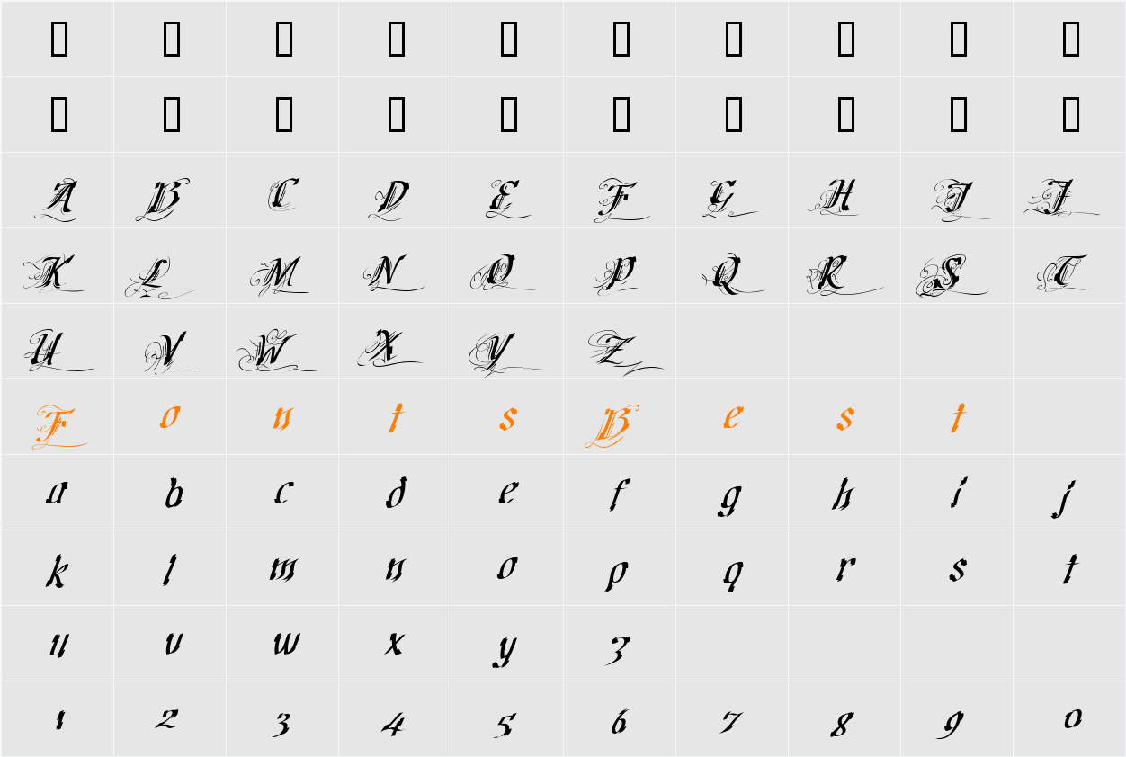 JI-Ficoes Character Map