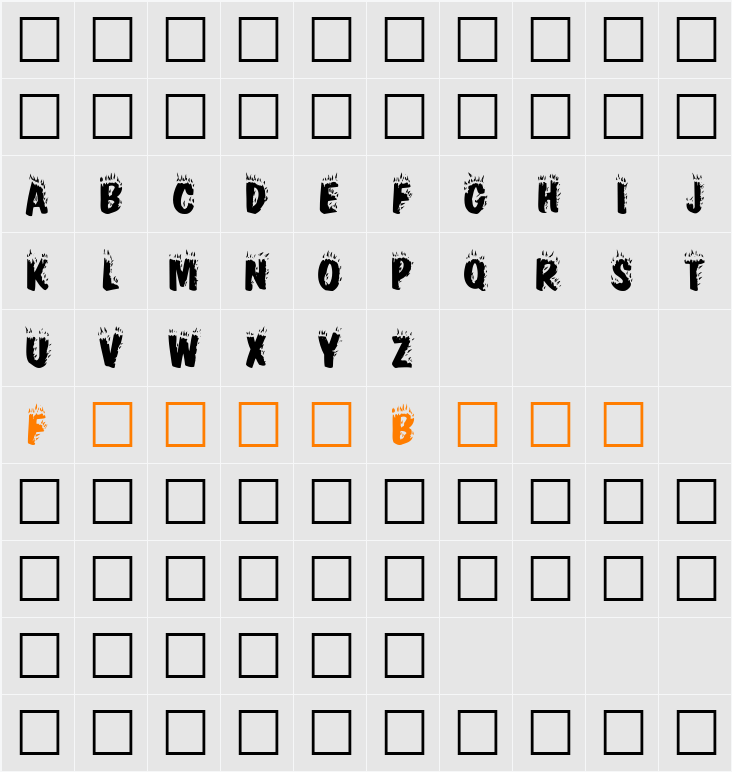 CracklingFire Character Map