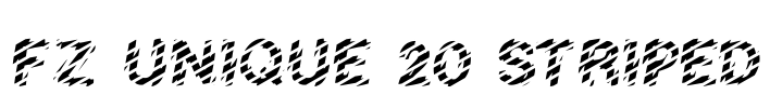 FZ UNIQUE 20 STRIPED Font Image