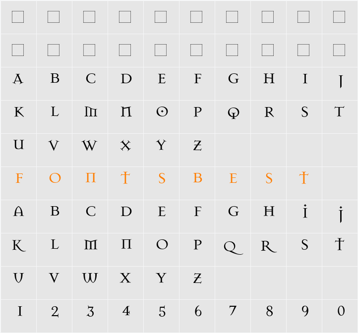 MasonSuper Character Map