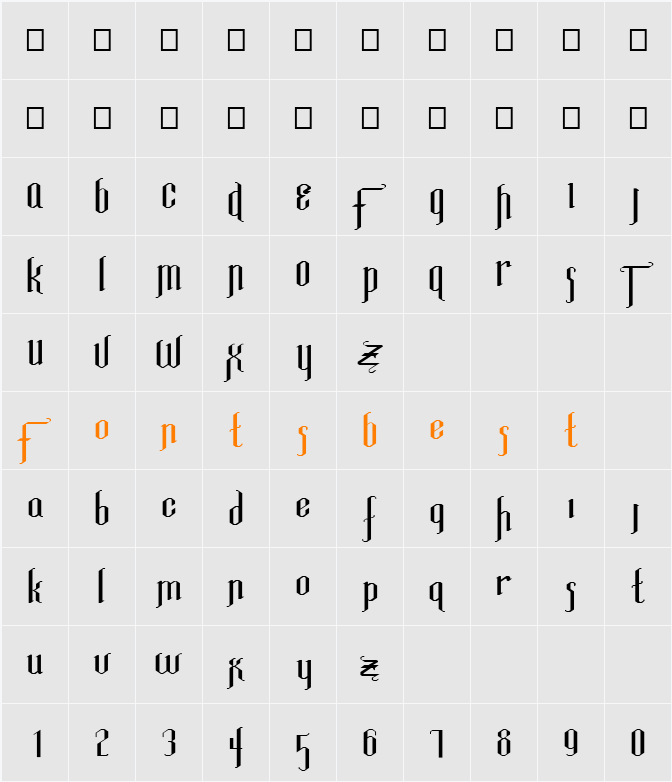 FZ JAZZY 35 EX Character Map