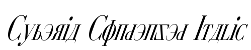 Cyberia Condensed Italic Font Image