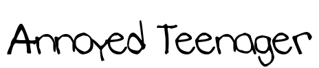 Annoyed Teenager Font Image