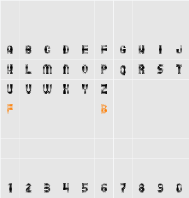 Far Spot Character Map