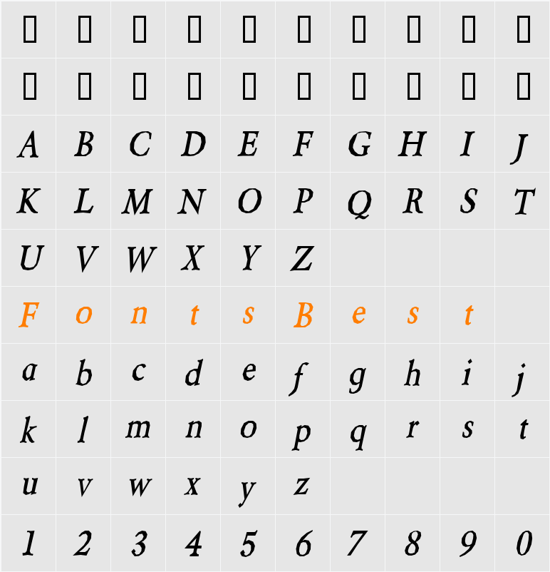 JI-Exequy Character Map