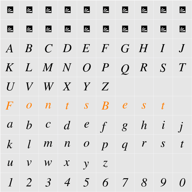 Pliska Character Map