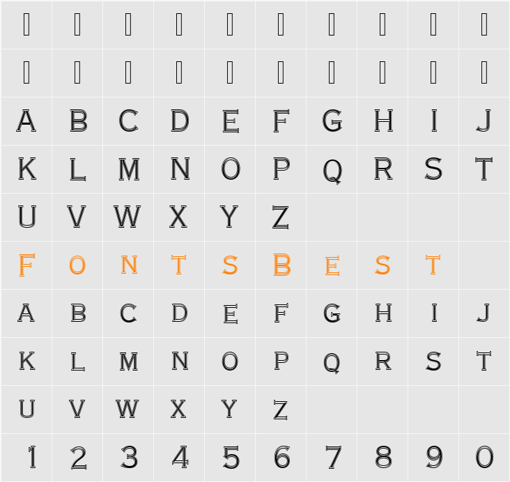 CopperplateTLigConIn1 Character Map