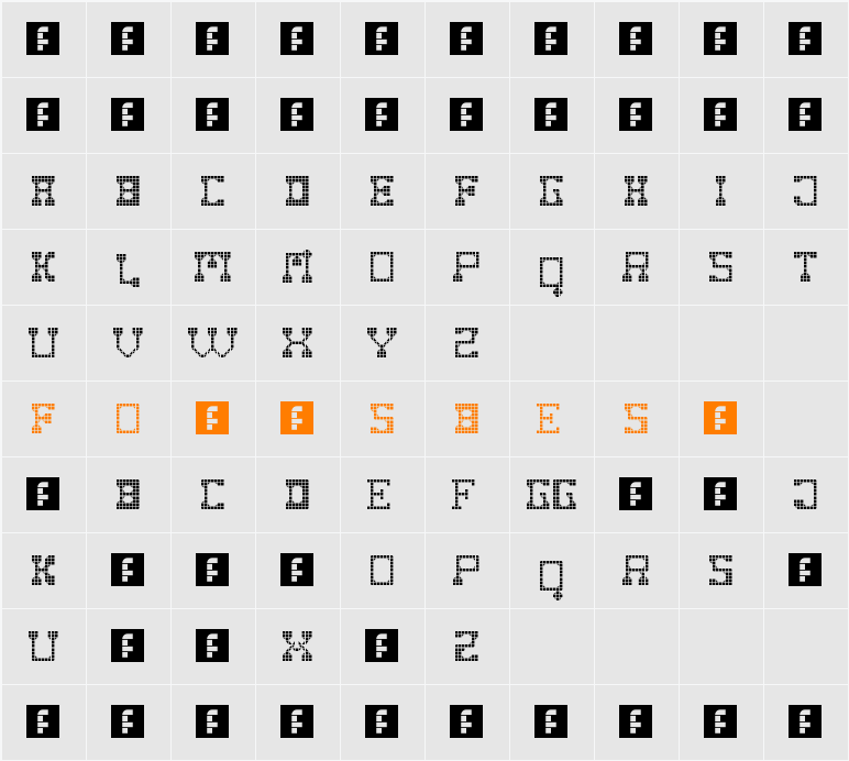 Fat Cowboy SQUARE Character Map