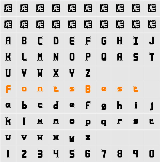 Ataxia (BRK) Character Map