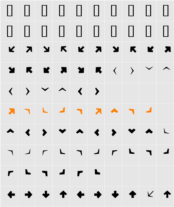 Mini Pics Character Map