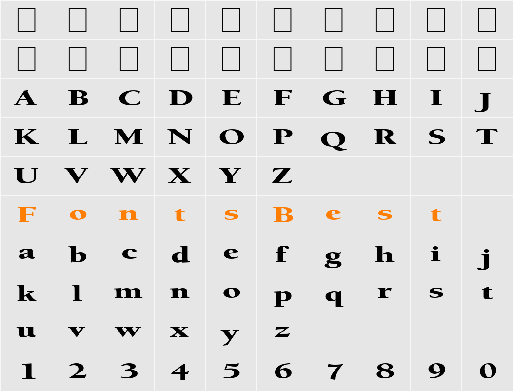 FZ ROMAN 24 EX Character Map