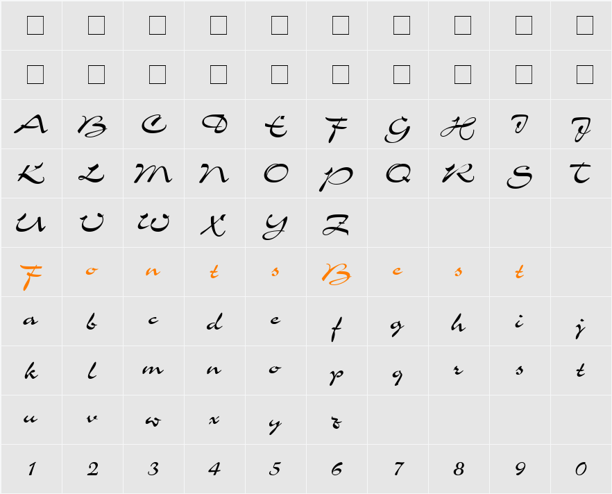 Airfoil Script SSi Character Map