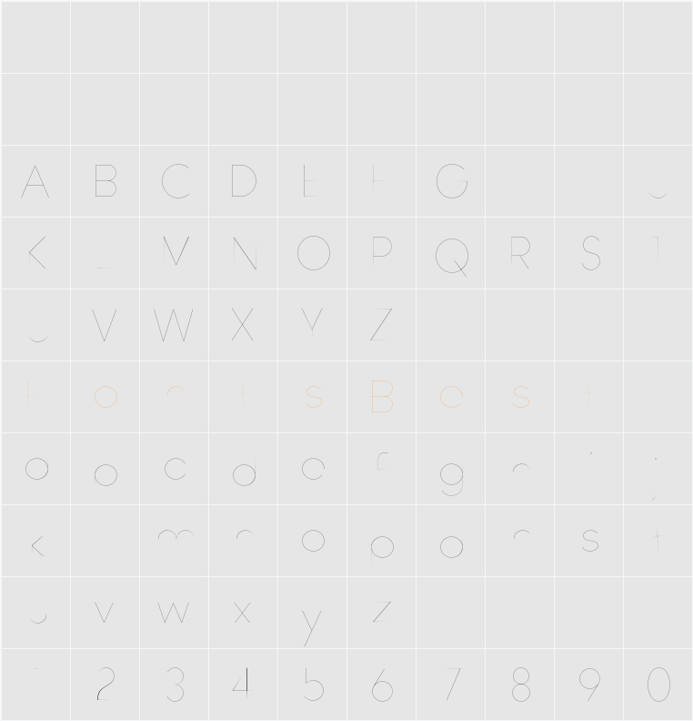 Watchword Hairline Demo Character Map