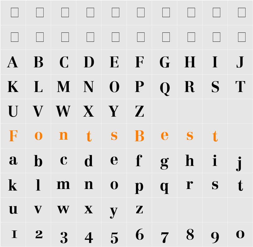 Century Reprise OldStyle SSi Character Map