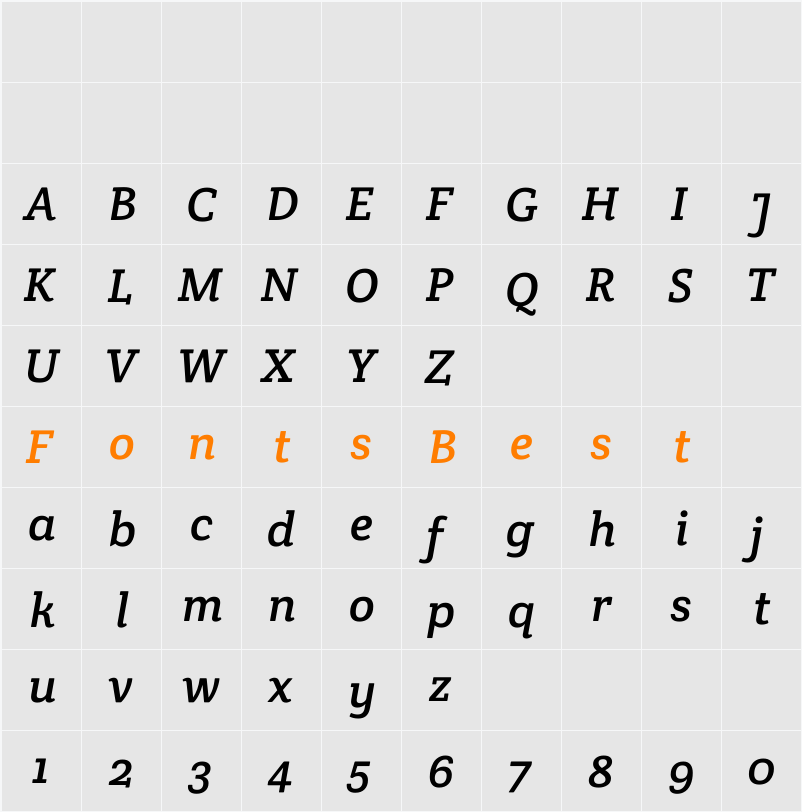 Crete Round Character Map