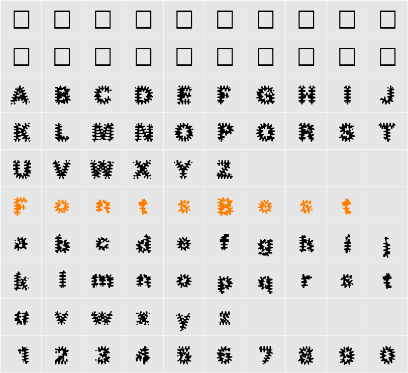 Inkblots Character Map