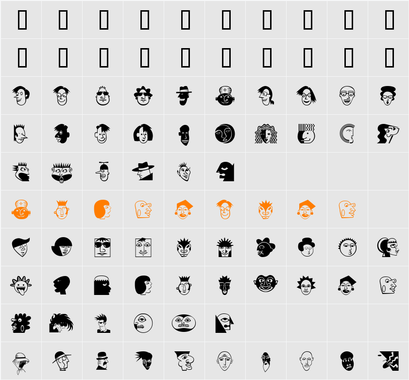 Mini Pics Character Map