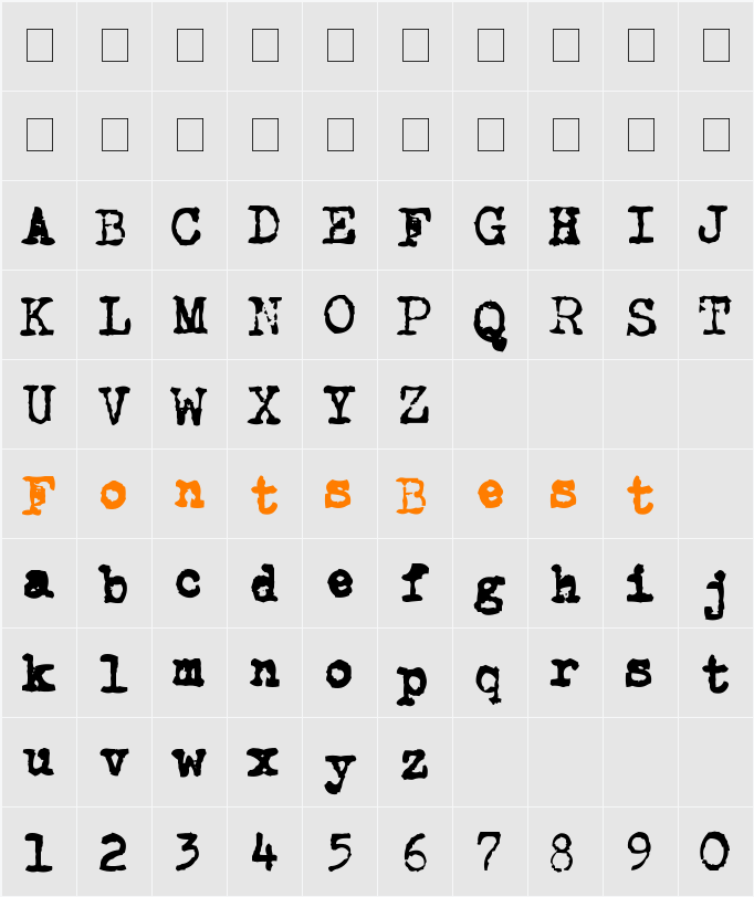 CarbonType Character Map