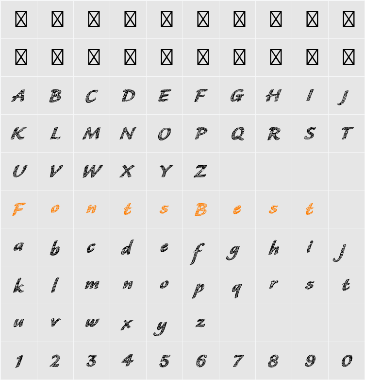 CM Tropical Script Character Map