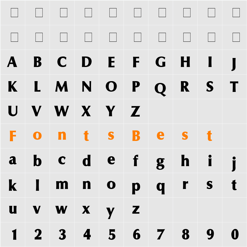 Ferrule Display SSi Character Map