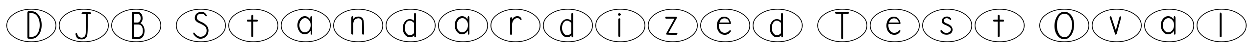 DJB Standardized Test Oval Font Image