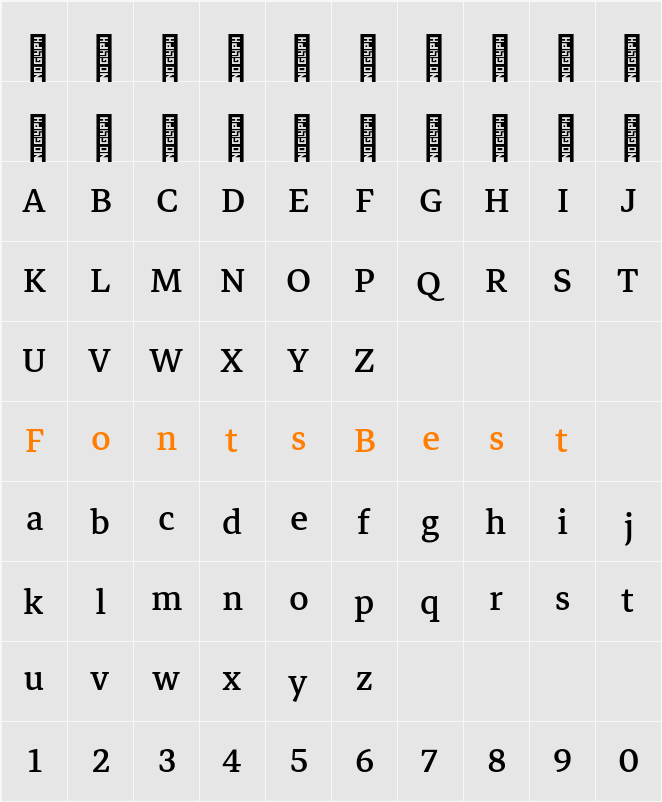 Markazi Text Character Map