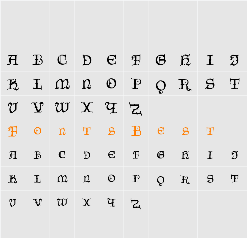 CzechGotika Character Map