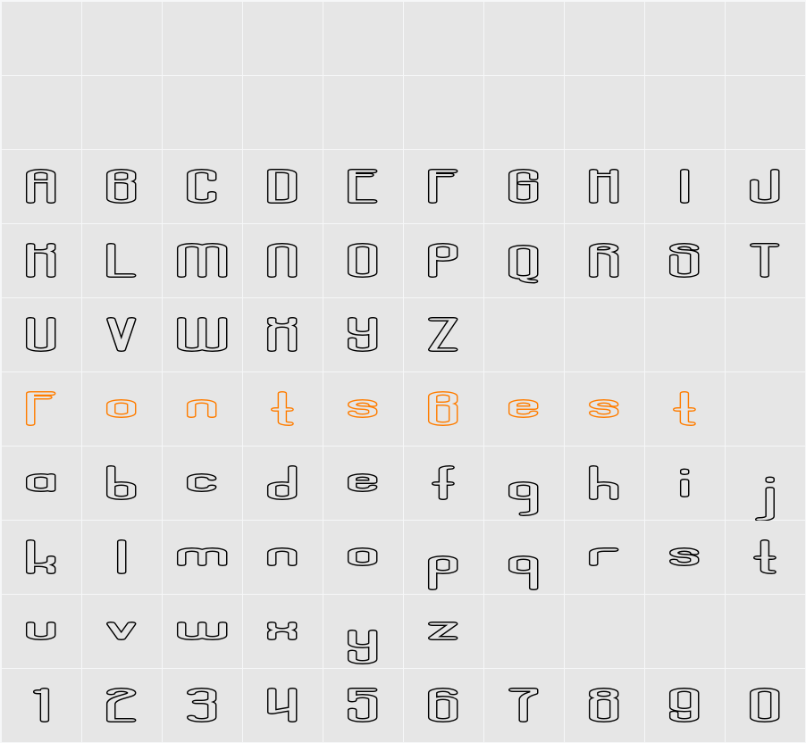 Aposiopesis Dwarfed Stroked Character Map