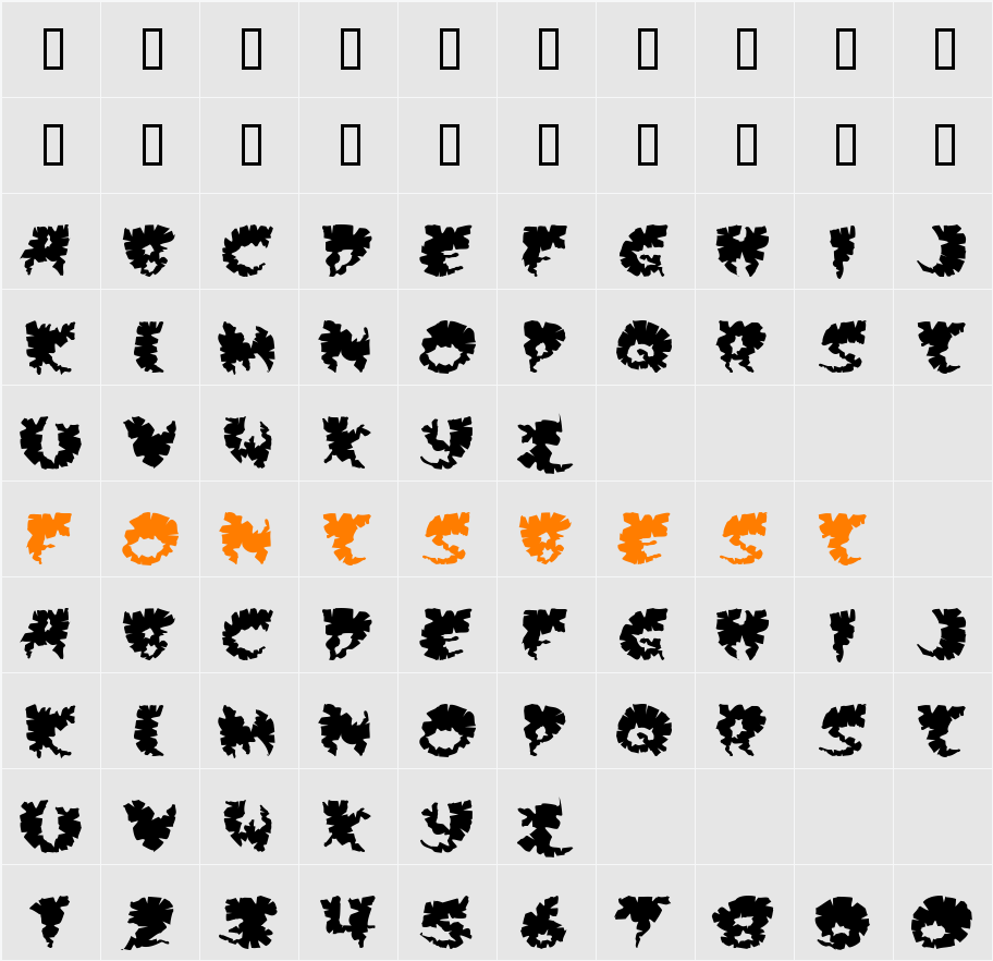 JI-Honied Character Map