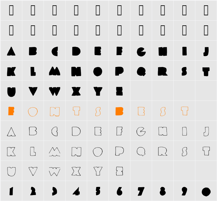 COLDPLAY Character Map