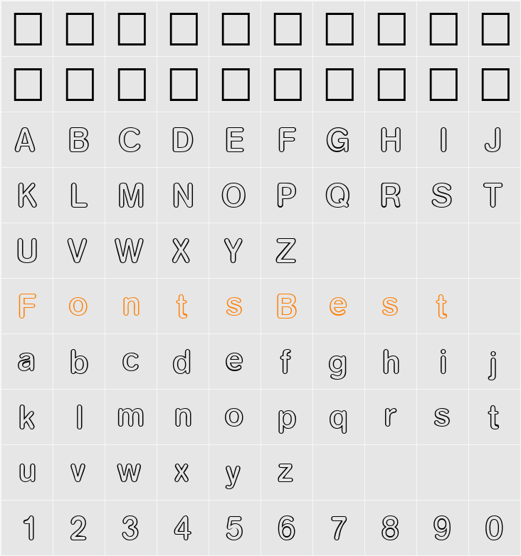 AkzentRoundedOutMedium DB Character Map