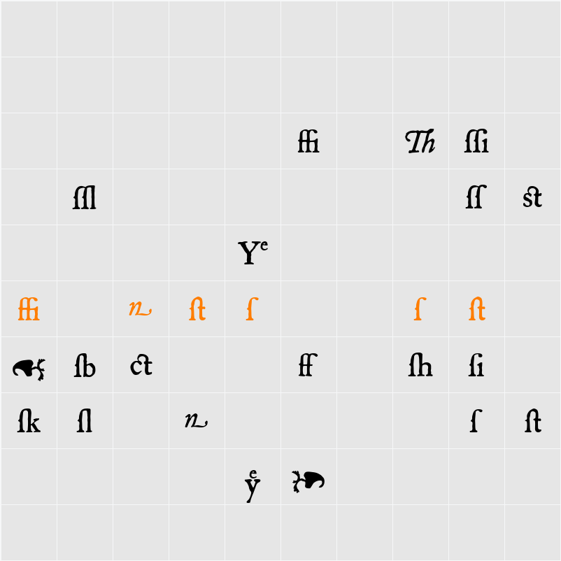 Mayflower Xtras Character Map