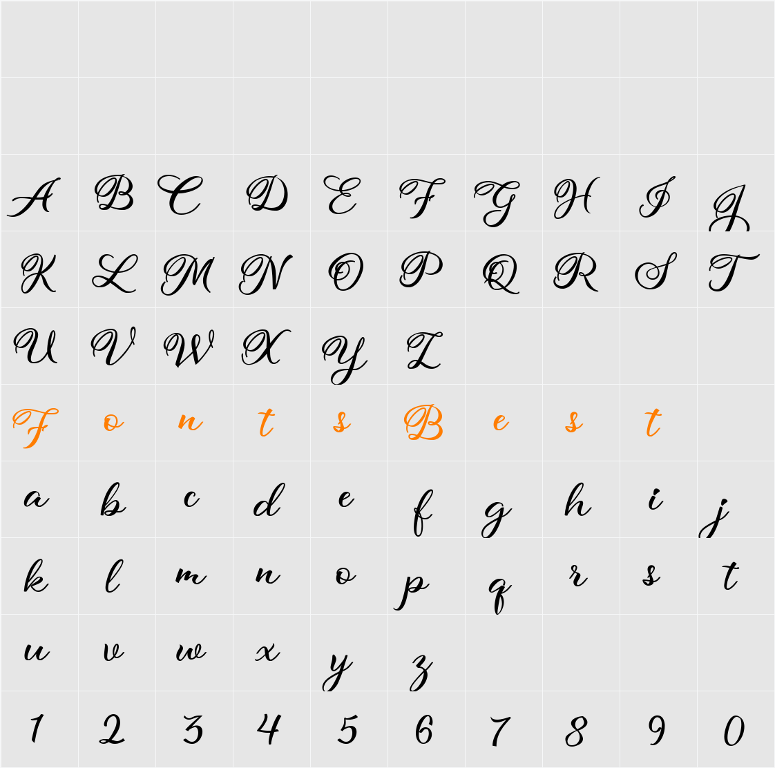 hollya Character Map