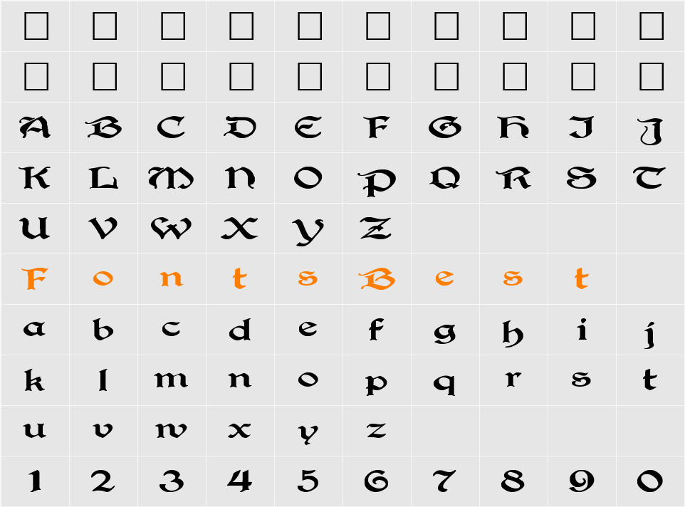 FZ SCRIPT 25 EX Character Map