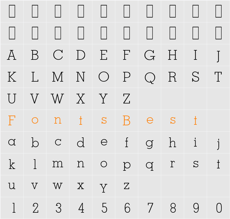 Mesa-Light Character Map