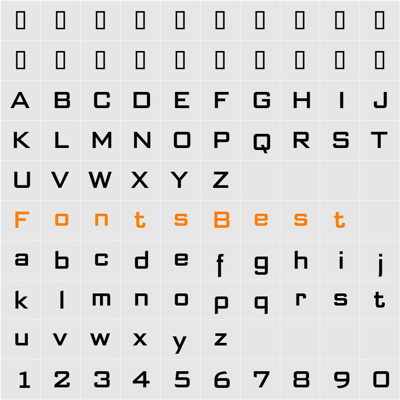 Bank Sans EF CY Character Map