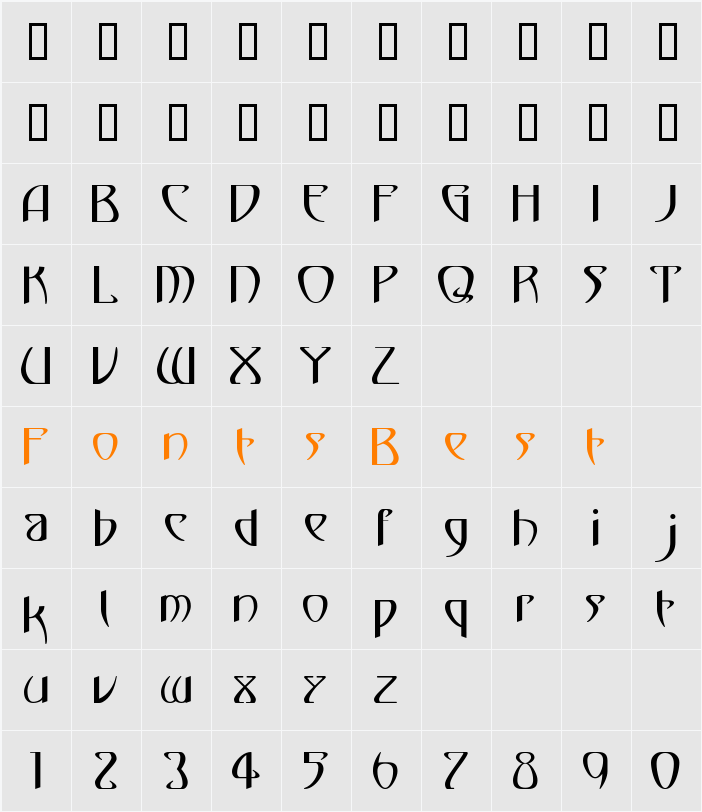 Mizu Character Map