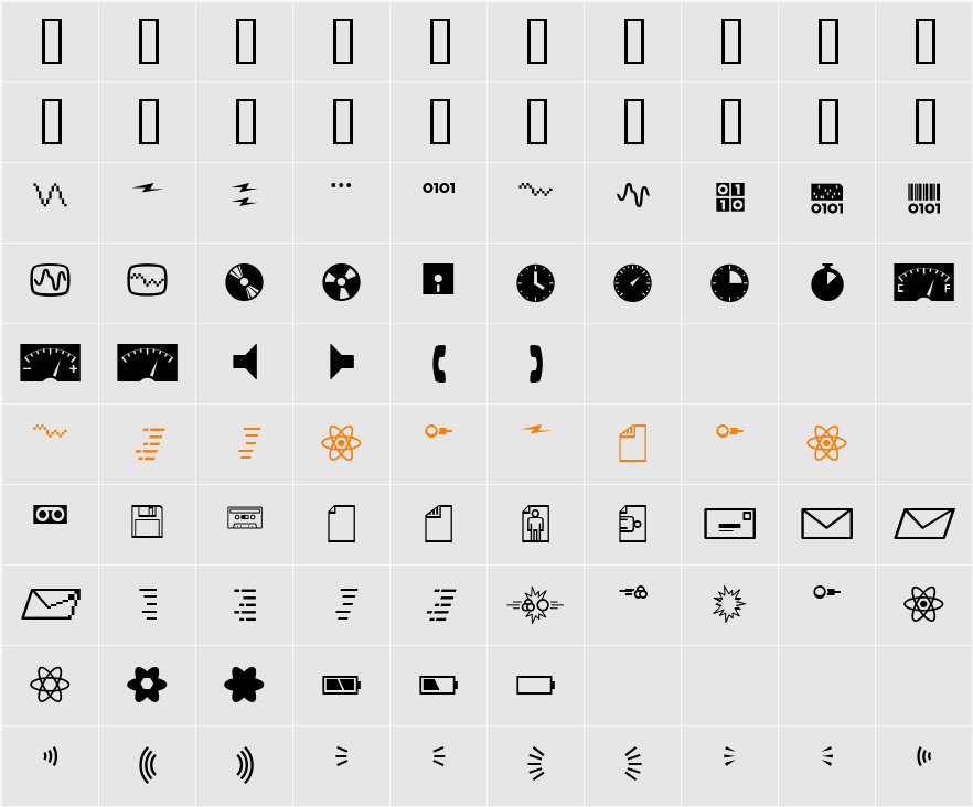 Mini Pics Character Map