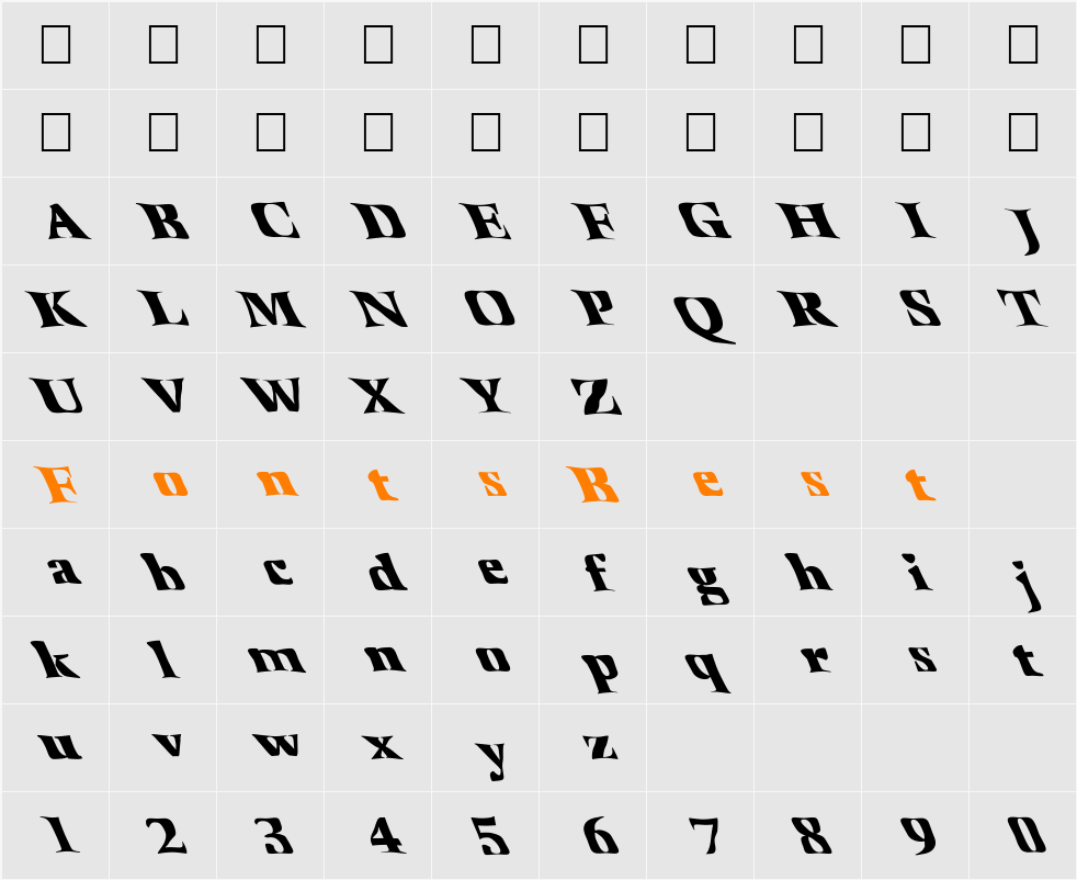 FZ WARPED 41 LEFTY Character Map