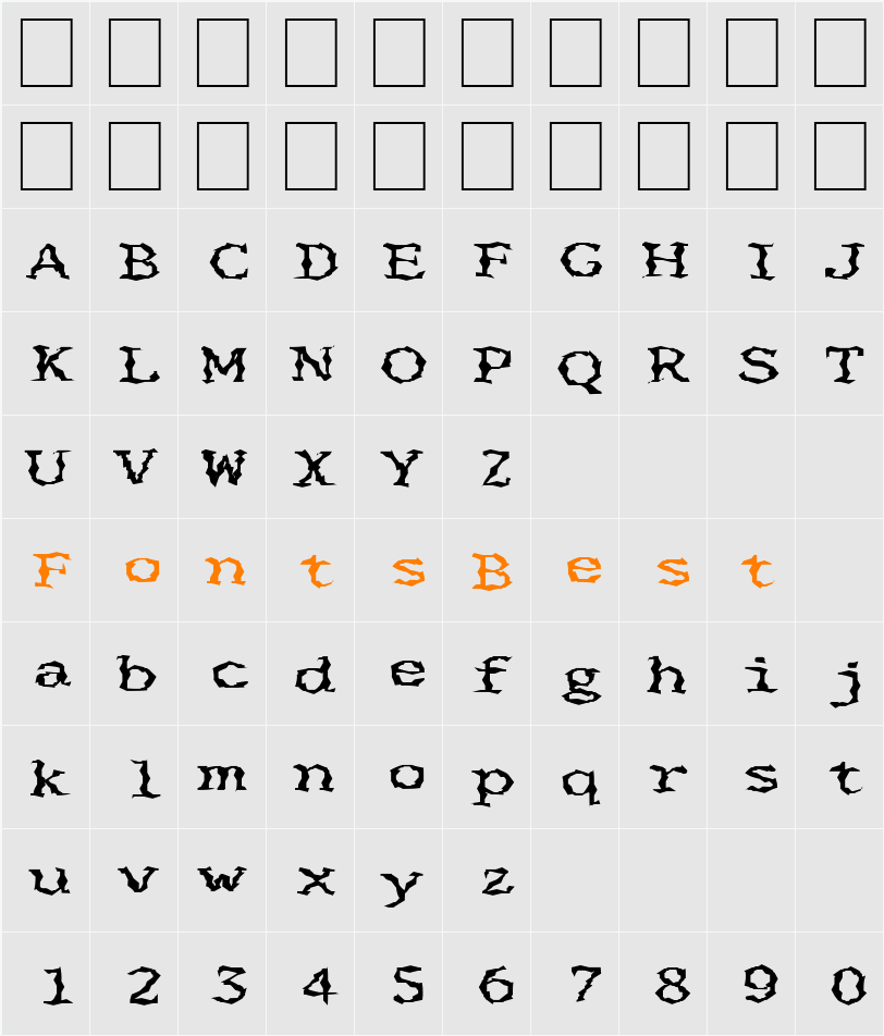 FZ WACKY 33 EX Character Map