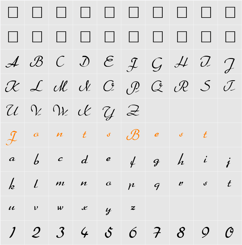 FZ SCRIPT 20 Character Map