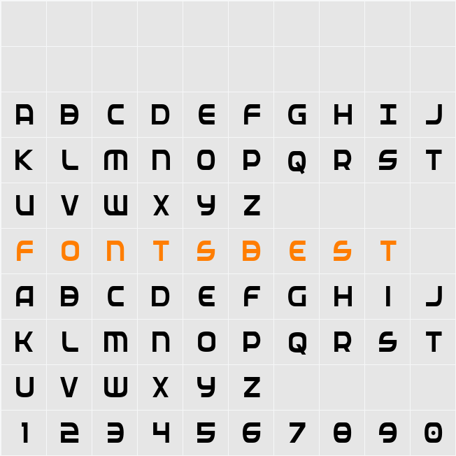 Federal Service Condensed Character Map