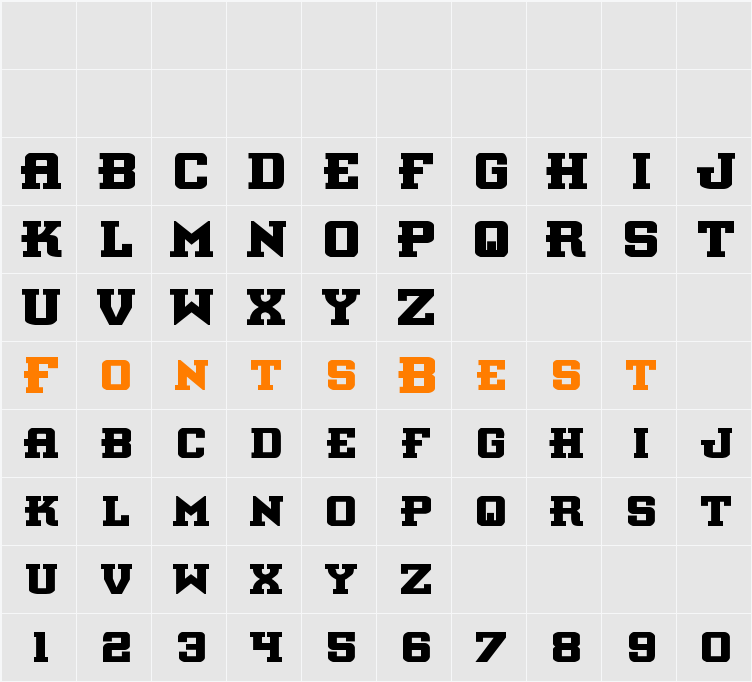 Interceptor Bold Character Map