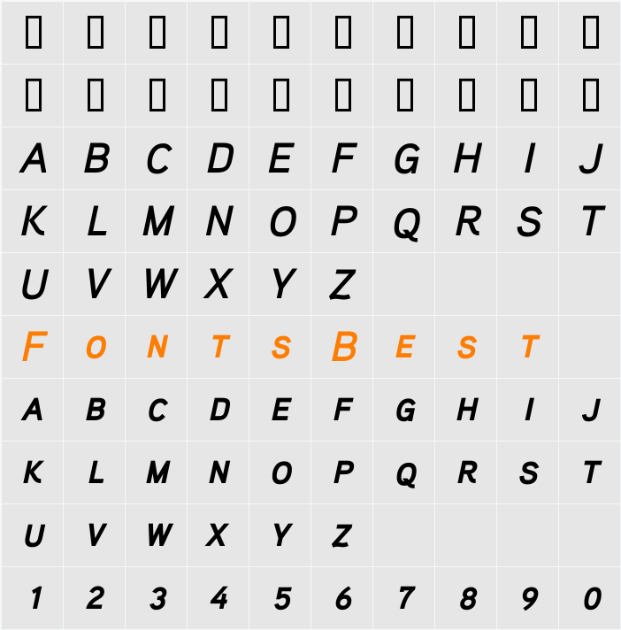 Aaux ProBold Italic SC Character Map