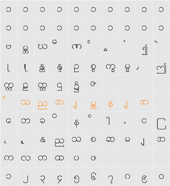 Burmese1_1 Character Map