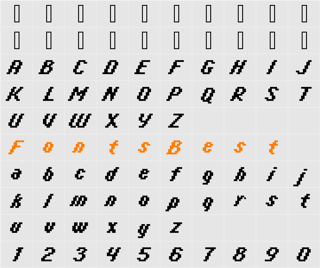 italic 08_66 Character Map